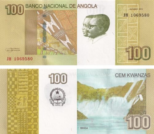 Angola 100 Kwanzas 2012 P-153a UNC Banknote – Obverse and Reverse