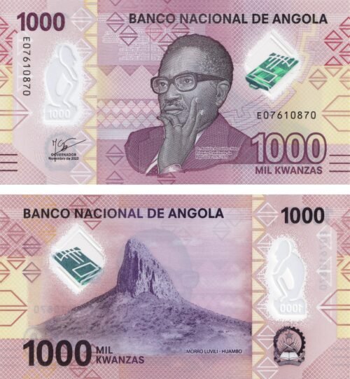 Angola 1000 Kwanzas 2023 P-162 UNC Banknote – Obverse and Reverse