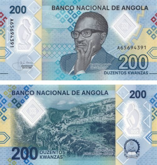 Angola 200 Kwanzas 2020 P-160 UNC Banknote – Obverse and Reverse