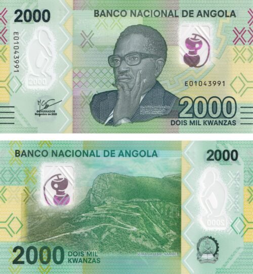 Angola 2000 Kwanzas 2023 P-163 UNC Banknote – Obverse and Reverse