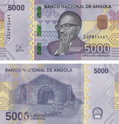 Angola 5000 Kwanzas 2025 P-164 UNC Banknote – Obverse and Reverse