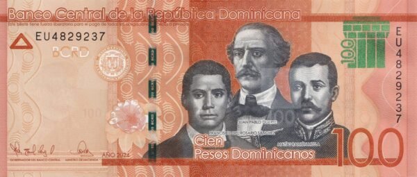 Dominican Republic 100 Pesos 2024 P-190 UNC Banknote – Obverse