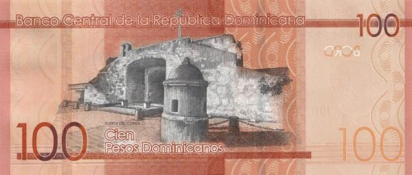 Dominican Republic 100 Pesos 2024 P-190 UNC Banknote – Reverse