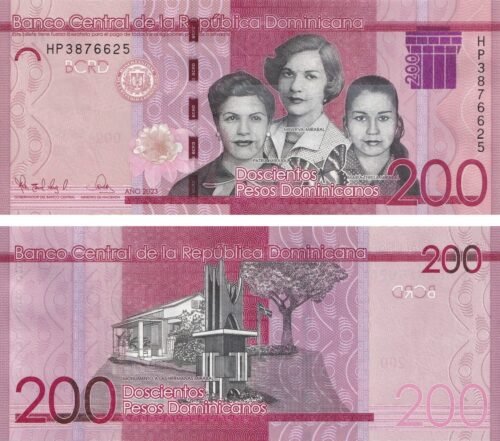 Dominican Republic 200 Pesos 2023 P-191 UNC Banknote – Obverse and Reverse