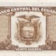 Ecuador 20 Sucres 1986 P-121Aa UNC Banknote – Reverse