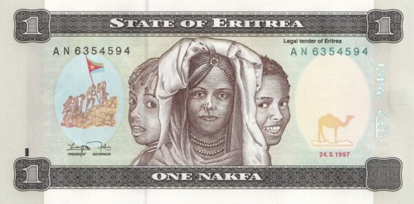 Eritrea 1 Nakfa 1997 P-1 UNC Banknote – Obverse
