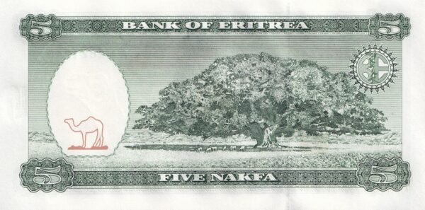 Eritrea 5 Nakfa 1997 P-2 UNC Banknote – Reverse