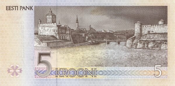 Estonia 5 Krooni 1994 P-76 UNC Banknote – Reverse