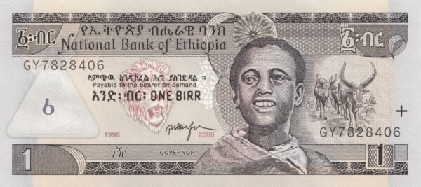 Ethiopia 1 Birr 2006 P-46d UNC Banknote – Obverse