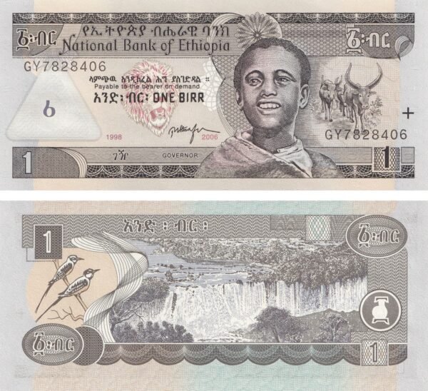 Ethiopia 1 Birr 2006 P-46d UNC Banknote – Obverse and Reverse