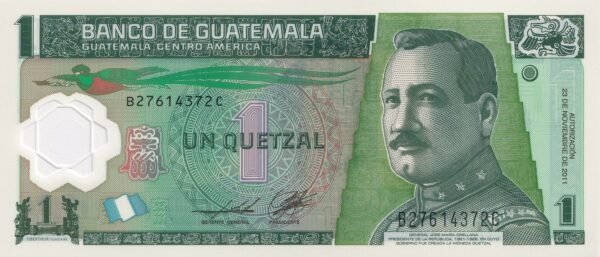 Guatemala 1 Quetzal 2011 P-115b UNC Banknote – Obverse