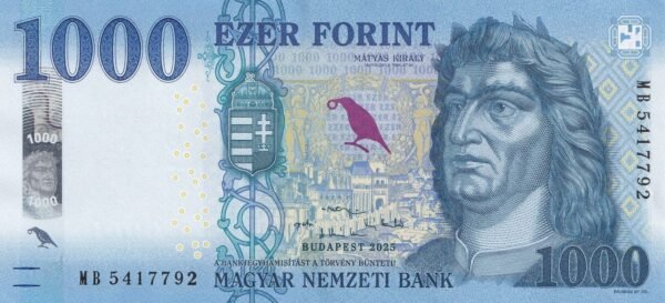 Hungary 1000 Forint 2025 P-203 UNC Banknote – Obverse