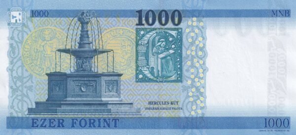 Hungary 1000 Forint 2025 P-203 UNC Banknote – Reverse