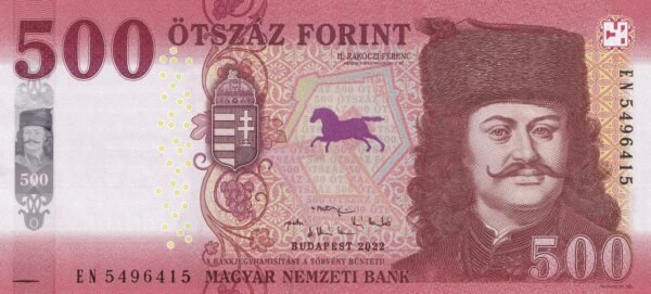 Hungary 500 Forint 2022 P-202 UNC Banknote – Obverse