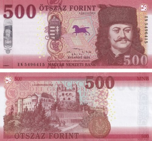 Hungary 500 Forint 2022 P-202 UNC Banknote – Obverse and Reverse