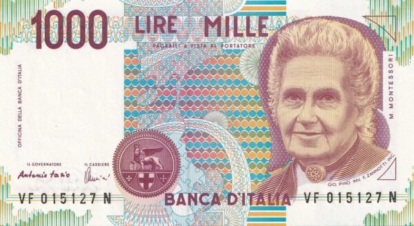 Italy 1000 Lire 1990 P-114c(2) UNC Banknote – Obverse