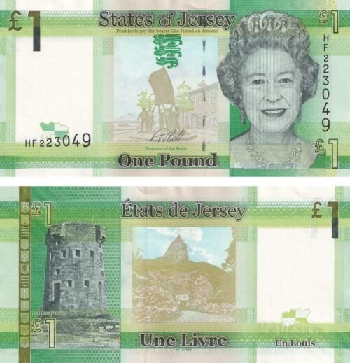 Jersey 1 Pound 2018 P-32b UNC Banknote – Obverse and Reverse