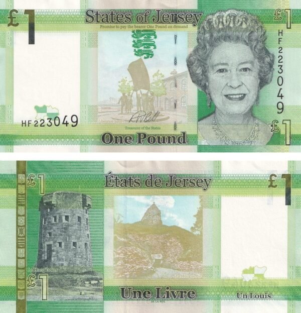 Jersey 1 Pound 2018 P-32b UNC Banknote – Obverse and Reverse