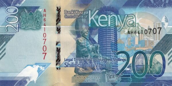 Kenya 200 Shillings 2019 P-54 UNC Banknote – Obverse