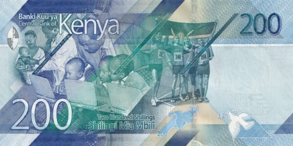 Kenya 200 Shillings 2019 P-54 UNC Banknote – Reverse