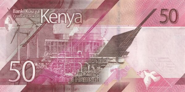Kenya 50 Shillings 2019 P-52 UNC Banknote – Reverse