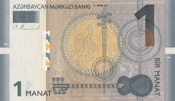 Azerbaijan 1 Manat 2017 P-31b UNC Banknote – Obverse