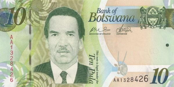 Botswana 10 Pula 2009 P-30a UNC Banknote – Obverse