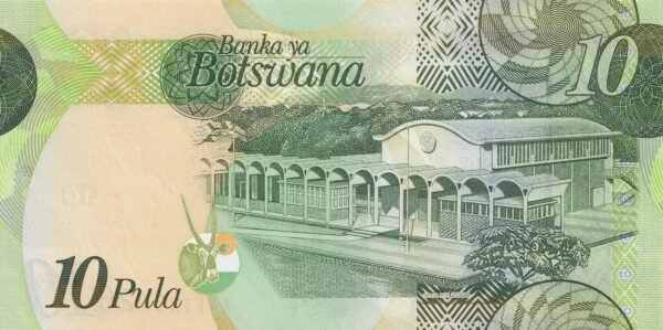 Botswana 10 Pula 2009 P-30a UNC Banknote – Reverse