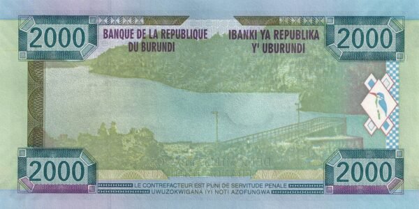 Burundi 2000 Francs 2008 P-47 UNC Banknote – Reverse