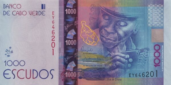 Cabo Verde (Cape Verde) 1000 Escudos 2024 P-73 UNC Banknote – Obverse