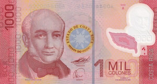Costa Rica 1000 Colones 2009 P-274a UNC Banknote – Obverse