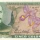 Costa Rica 5 Colones 1986 P-236d UNC Banknote – Obverse