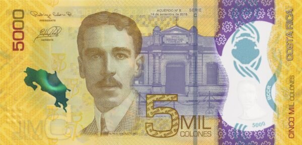 Costa Rica 5000 Colones 2018 P-282 UNC Banknote – Obverse