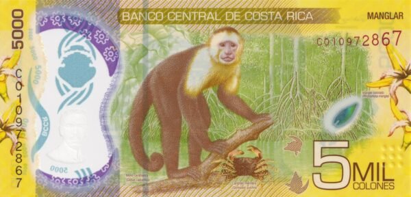 Costa Rica 5000 Colones 2018 P-282 UNC Banknote – Reverse