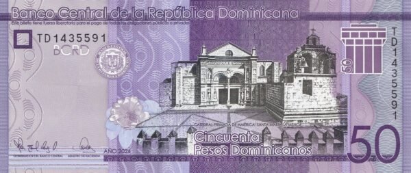 Dominican Republic 50 Pesos Dominicanos 2024 P-189 UNC Banknote – Obverse