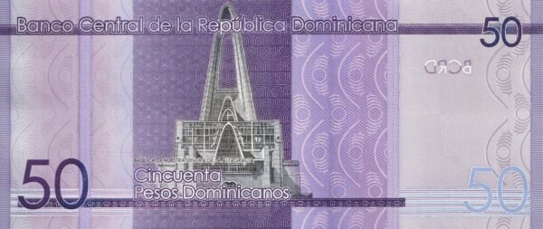 Dominican Republic 50 Pesos Dominicanos 2024 P-189 UNC Banknote – Reverse