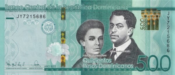 Dominican Republic 500 Pesos Dominicanos 2022 P-192 UNC Banknote – Obverse