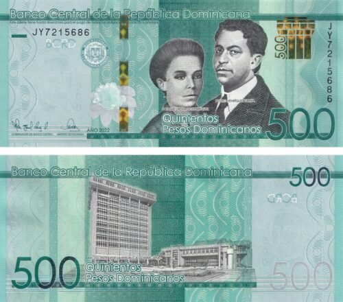 Dominican Republic 500 Pesos Dominicanos 2022 P-192 UNC Banknote – Obverse and Reverse