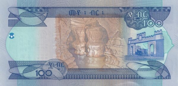Ethiopia 100 Birr 2023 P-57b UNC Banknote – Reverse