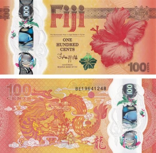Fiji 100 Cents 2023 P-124 UNC Banknote – Obverse and Reverse