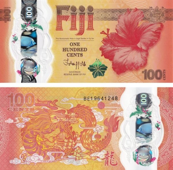 Fiji 100 Cents 2023 P-124 UNC Banknote – Obverse and Reverse