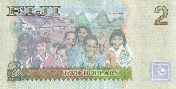 Fiji 2 Dollars 2007 P-109a UNC Banknote – Reverse