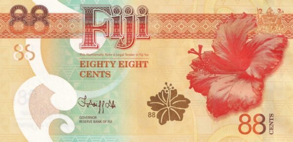 Fiji 88 Cents 2022 P-123(1) UNC Banknote – Obverse