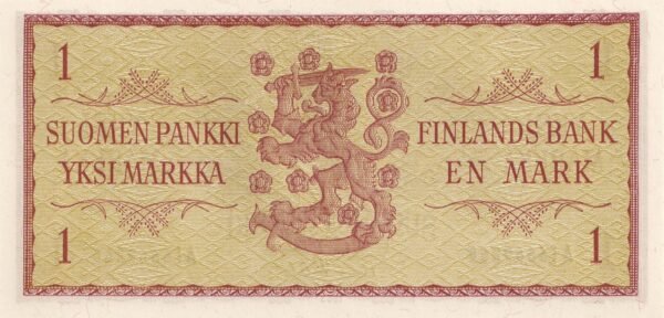 Finland 1 Markka 1963 P-98a(31) UNC Banknote – Reverse