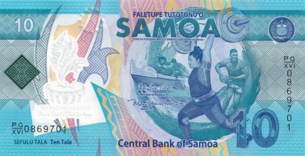 Samoa 10 Tala 2019 P-45 UNC Banknote – Obverse