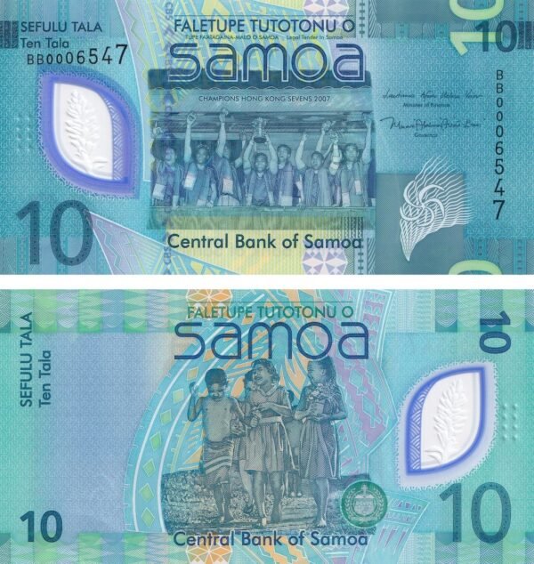 Samoa 10 Tala 2023 P-48 UNC Banknote – Obverse and Reverse