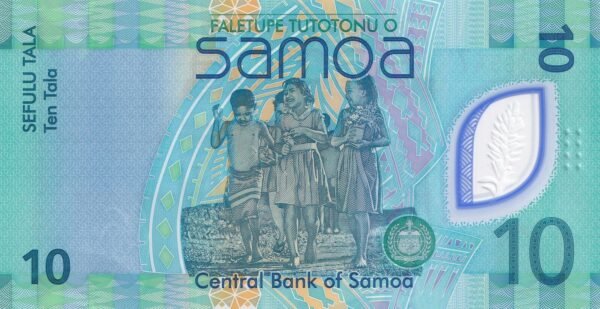 Samoa 10 Tala 2023 P-48 UNC Banknote – Reverse