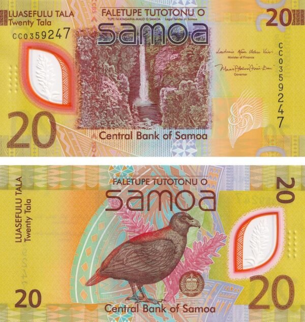 Samoa 20 Tala 2023 P-49 UNC Banknote – Obverse and Reverse
