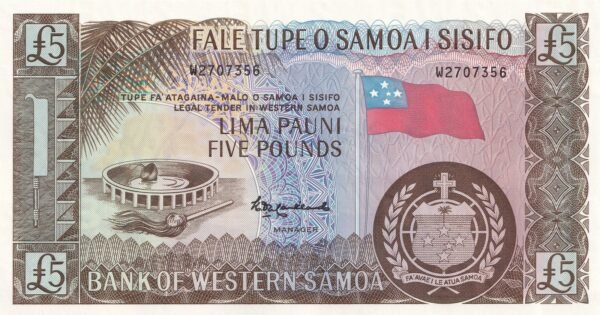 Samoa 5 Pounds 2020 P-15CS UNC Banknote – Obverse