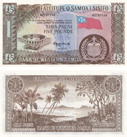 Samoa 5 Pounds 2020 P-15CS UNC Banknote – Obverse and Reverse
